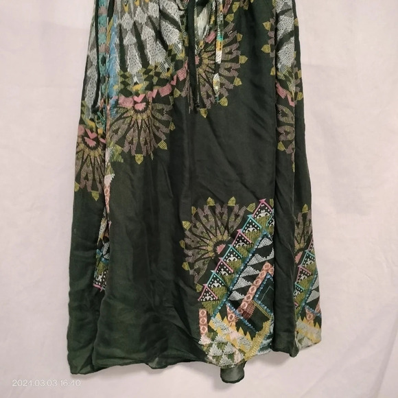 Alex + Alex size Medium Sleeveless Tank Top Blouse Silk Tie Key hole neck - Picture 3 of 8